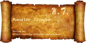 Mandler Tivadar névjegykártya